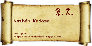 Náthán Kadosa névjegykártya